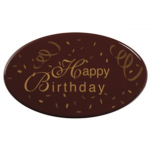 Ovals dark choc Happy birthday 6.2x3.7 cm