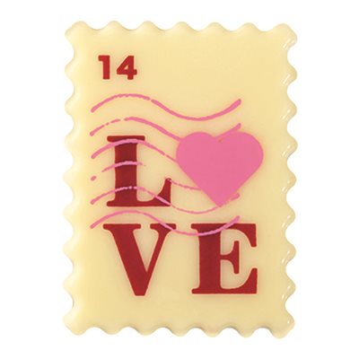 Stamps white choc Love 4.5x3.3 cm