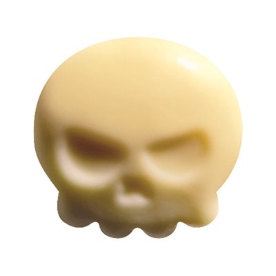 Skulls white choc 3x2.9 cm