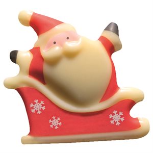 Santas white choc Sur son traîneau 4.5x4.1 cm