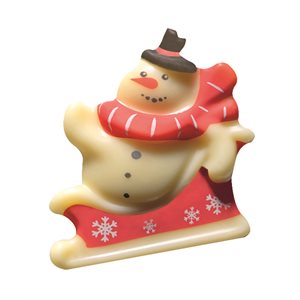 Snowmen white choc Sur son traîneau 4.5x3.85 cm