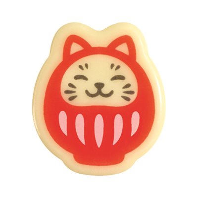 Cats white choc Kawaii 3 designs 3.1x2.7 cm