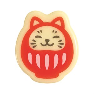 Cats white choc Kawaii 3 designs 3.1x2.7 cm