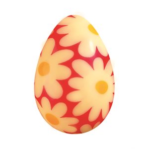 Eggs white choc Marguerite 3 designs 4x2.7 cm