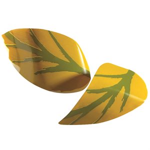 Curved leaves white choc green