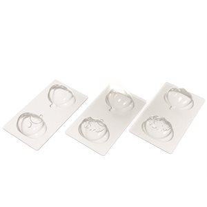 MOULDS TRIO DE CITROUILLES FOR 6 PCES 3 DESIGNS 7.2X6.2 CM