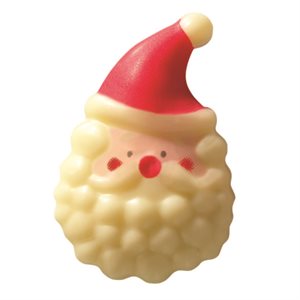 SANTA HEADS WHITE CHOC BOUCLETTES 4.5X3 CM