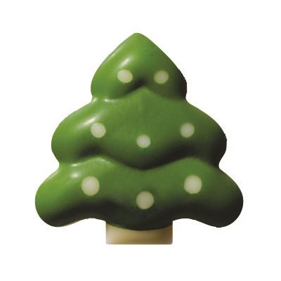 SMALL CHRISTMAS TREES WHITE CHOC FLUFFY 2 DESIGNS 2.55X2.5 CM