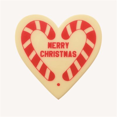 HEARTS WHITE CHOC MERRY CHRISTMAS 5.2X5.1 CM