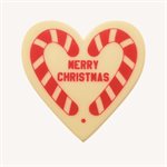 HEARTS WHITE CHOC MERRY CHRISTMAS 5.2X5.1 CM