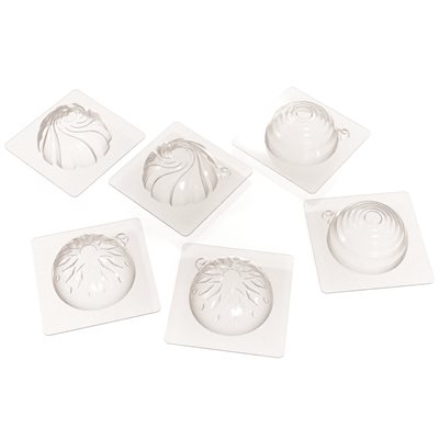 MOULDS HALF-BALLS GRAPHIQUES FOR 12 PIECES 3 DESIGNS 8.4X7.2 CM