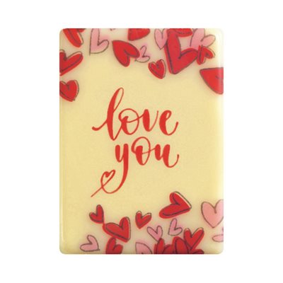 RECTANGLES WHITE CHOC LOVE YOU 4X2.9 CM