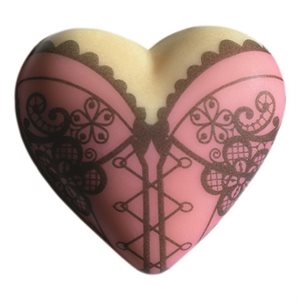 HEARTS WHITE CHOC LINGERIE 3.6X3.3 CM