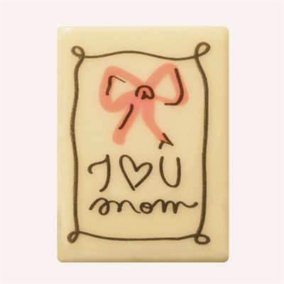 RECTANGLES WHITE CHOC LOVE U MOM 2 DESIGNS 4X2.9 CM