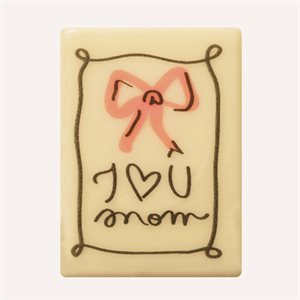 RECTANGLES WHITE CHOC LOVE U MOM 2 DESIGNS 4X2.9 CM