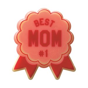 DECORATIONS WHITE CHOC BEST MOM 4.5X4 CM