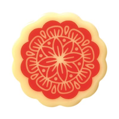 WHITE CHO DECORS MOONCAKE 3 DESIGNS Ø 4 CM