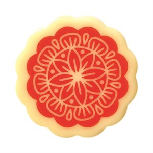 WHITE CHO DECORS MOONCAKE 3 DESIGNS Ø 4 CM