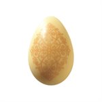 EGGS WHITE CHOC INCA 4 DESIGNS 4X2.7 CM