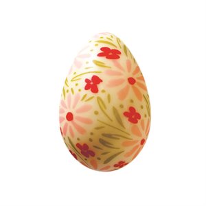 EGGS WHITE CHOC FLORAISON 4X2.7 CM