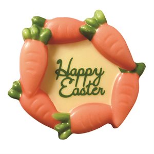 DECORATIONS WHITE CHOC EASTER ROUND 4.9X4.6 CM