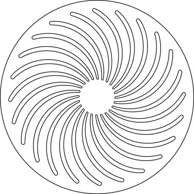 STENCIL FOR KING'S CAKE PITHIVIERS FOR 1 PIECE Ø 22 CM