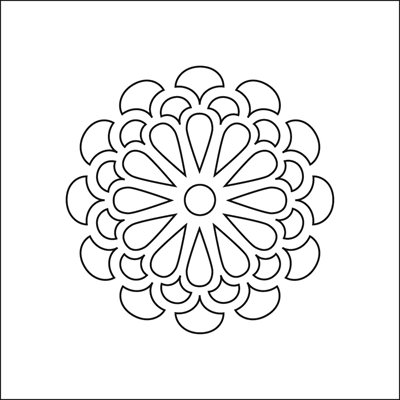 STENCIL BOUQUET FOR 1 PIECE 15X15 CM PATTERN Ø 10 CM