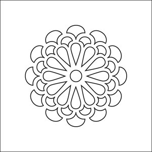 STENCIL BOUQUET FOR 1 PIECE 15X15 CM PATTERN Ø 10 CM