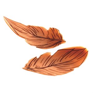 Little curved feathers choc BC 4x1.9 cm