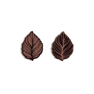 BRONZE LEAVES, DARK CHOC, 3.8X2.7CM, 105PC