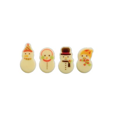 Small Snowmen white choc 4 designs 2.6x1.4 cm