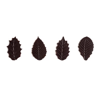 EMBOSSED LEAVES FALL, DARK CHOC, 3 X1CM, 180PC