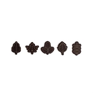 EMBOSSED LEAVES FALL, DARK CHOC, 3 X1CM, 180PC