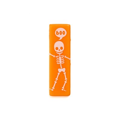 SMILING SKELETON RECTANGLE, WHITE COMPOUND, 0.8 IN X 2.8 IN, 110 PCS