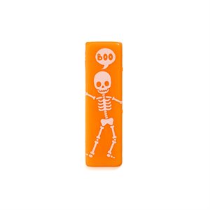SMILING SKELETON RECTANGLE, WHITE COMPOUND, 0.8 IN X 2.8 IN, 110 PCS