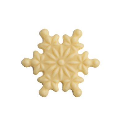 EMBOSSED SNOW FLAKE WHITE CHOC 5.7X5CM, 60PC