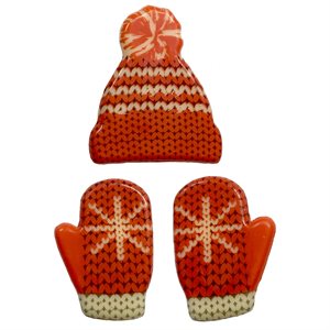 HAT AND MITTEN DUO WHITE COMP 3.3X4CM, 96PC