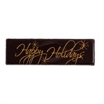 HAPPY HOLIDAYS, DARK CHOC, 0.7 IN X 2.7 IN, 55 PCS