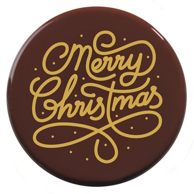 Rounds Dark choc Merry Christmas ø 4 cm