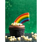 RAINBOW BANNER WHITE CHOCOLATE , 2.7X 6 CM, 96PC