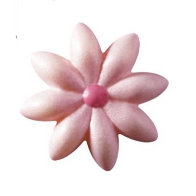 LARGE PINK DAISY, WHITE COMPOUND, 2.5 CM, 117PC