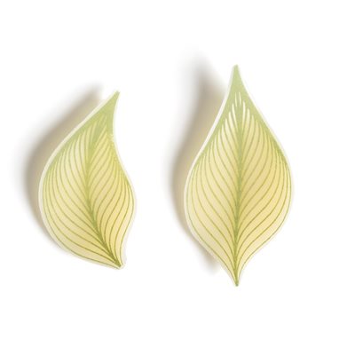 CURVED GREEN PETALS DUO, WHITE CHOCOLATE, 160PC