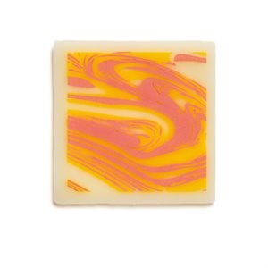 Pink & Yellow Brushstrokes Square, White Chocolate, 300 pcs