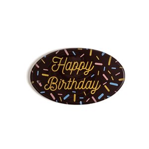 Happy Birthday Sprinkles Oval, Dark Chocolate, 36 pcs