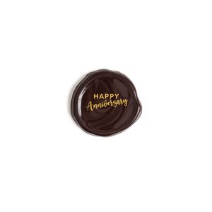 HAPPY ANNIVERSARY DARK CHOC WAX SEAL, 3.5CM, 63PC