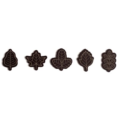 FALL LEAVES EMBOSSED DARK CHOC 3.4X3.2CM,126PC