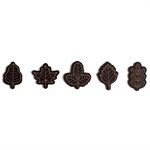 FALL LEAVES EMBOSSED, DARK CHOC, 1.3 IN X 1.2 IN, 126 PCS