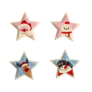 HOLIDAY STARS ASST. WHITE COMPOUND 4.5X4.3CM, 96PC