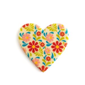 FLORAL HEART, WHITE CHOCOLATE, 5.2X5.1CM, 70PC