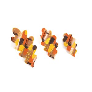 ROUND OAK CURVED LEAVES, BLOND CHOC, 0.9 IN X 1.8 IN, 98 PCS